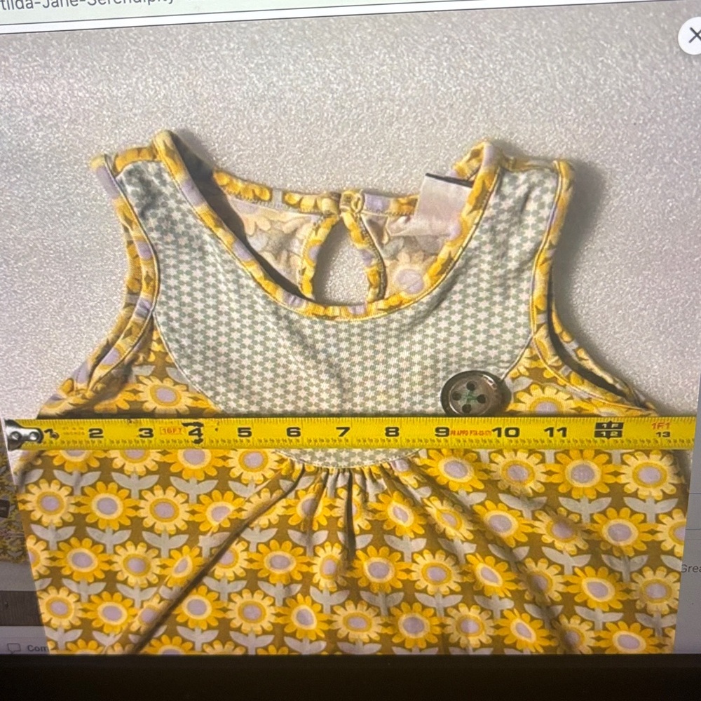 Matilda Jane Serendipity Sleeveless Sunflower Print Dress 4 Cottagecore Floral - Picture 6 of 10